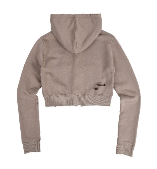 トップス aeae I LOVE CANDY Crop Hoodie aeae】 I LOVE CANDY CROP HOODIE ZIP-UP : BROWN パーカー