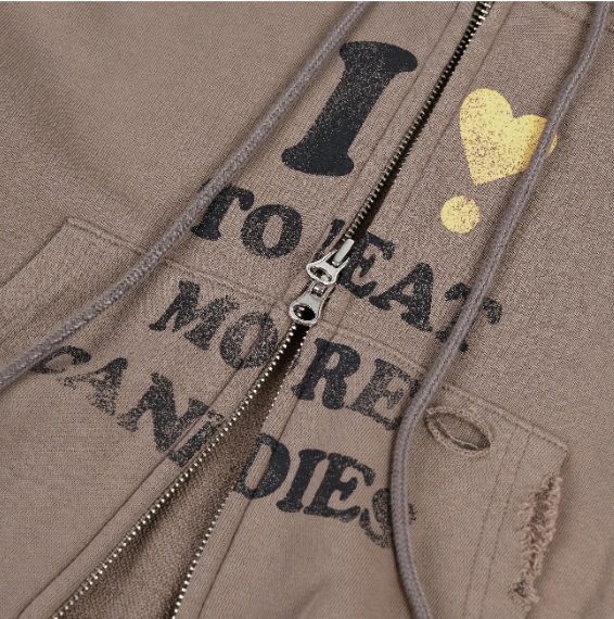 トップス aeae I LOVE CANDY Crop Hoodie AEAE I LOVE CANDY CROP HOODIE ZIP-UP BNA130 (AEAE/パーカー