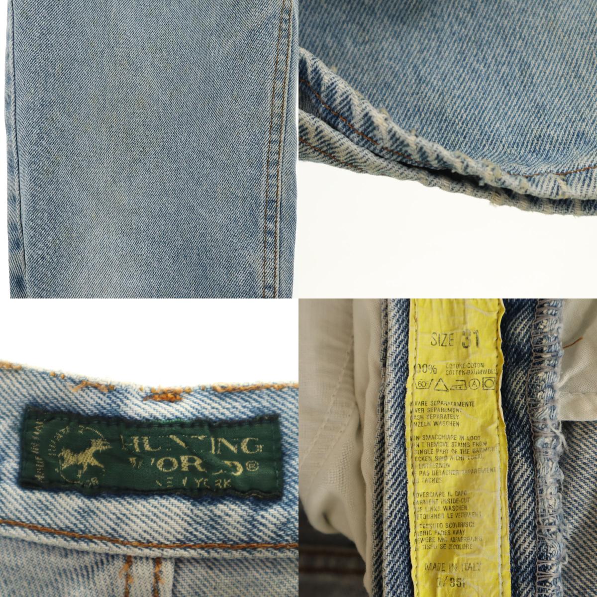 イタリア製 テーパードデニムパンツ W31 ブルー系 メンズ 古着