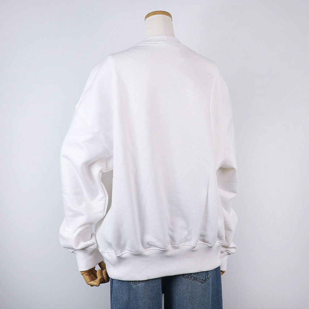 SWEATSHIRT FLOWERMARDI NEEDLEWORK WHITE NAVY 長袖 レディース 韓国 ファッション アパレル 刺繍