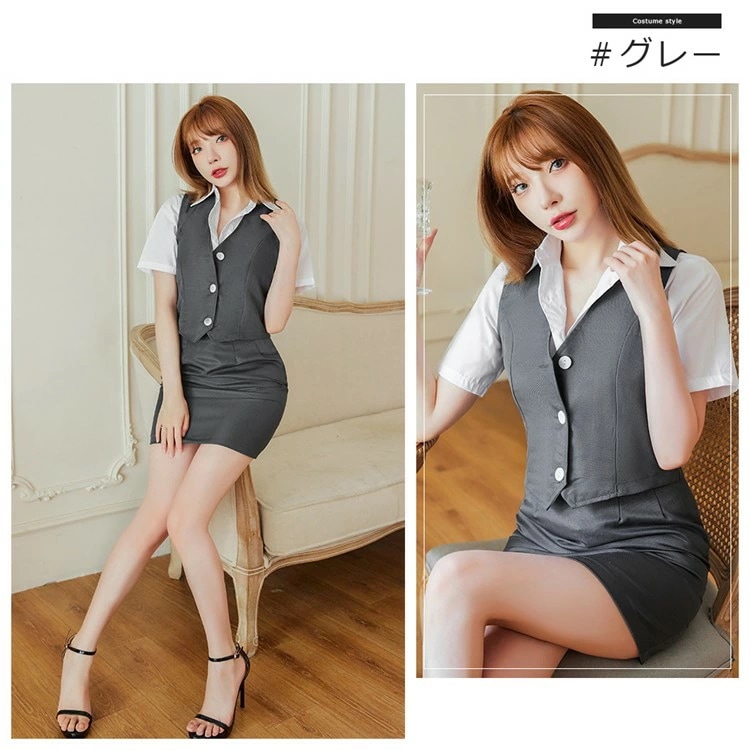 【即納】ハロウィン コスプレ OL オフィス 制服 仮装 大人 女性 可愛い セクシー ハロウィンコスプレ オフィスレディ オフィス制服 レディース ミニスカ ミニスカート 大きいサイズ コスプレ 衣