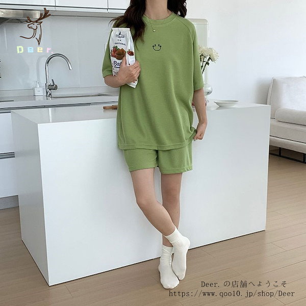 Qoo10] 韓国版人気の夏パジャマ女性半袖半ズボンが