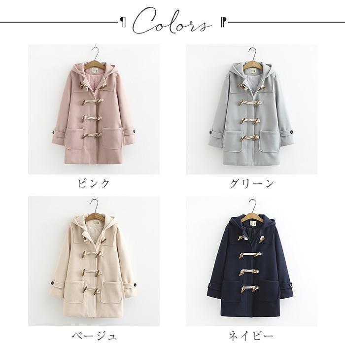 ダッフルコート レディース ジャケット 冬 コート 制服 防風 キルティングコート 防寒 ロングコート フード付き 着痩せ 防寒 カジュアル 通学 高校生 可愛い