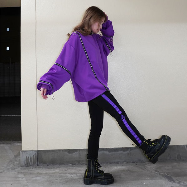 Qoo10] ACDC RAG 渦雷 ZIPスウェット 長袖 原宿 原宿