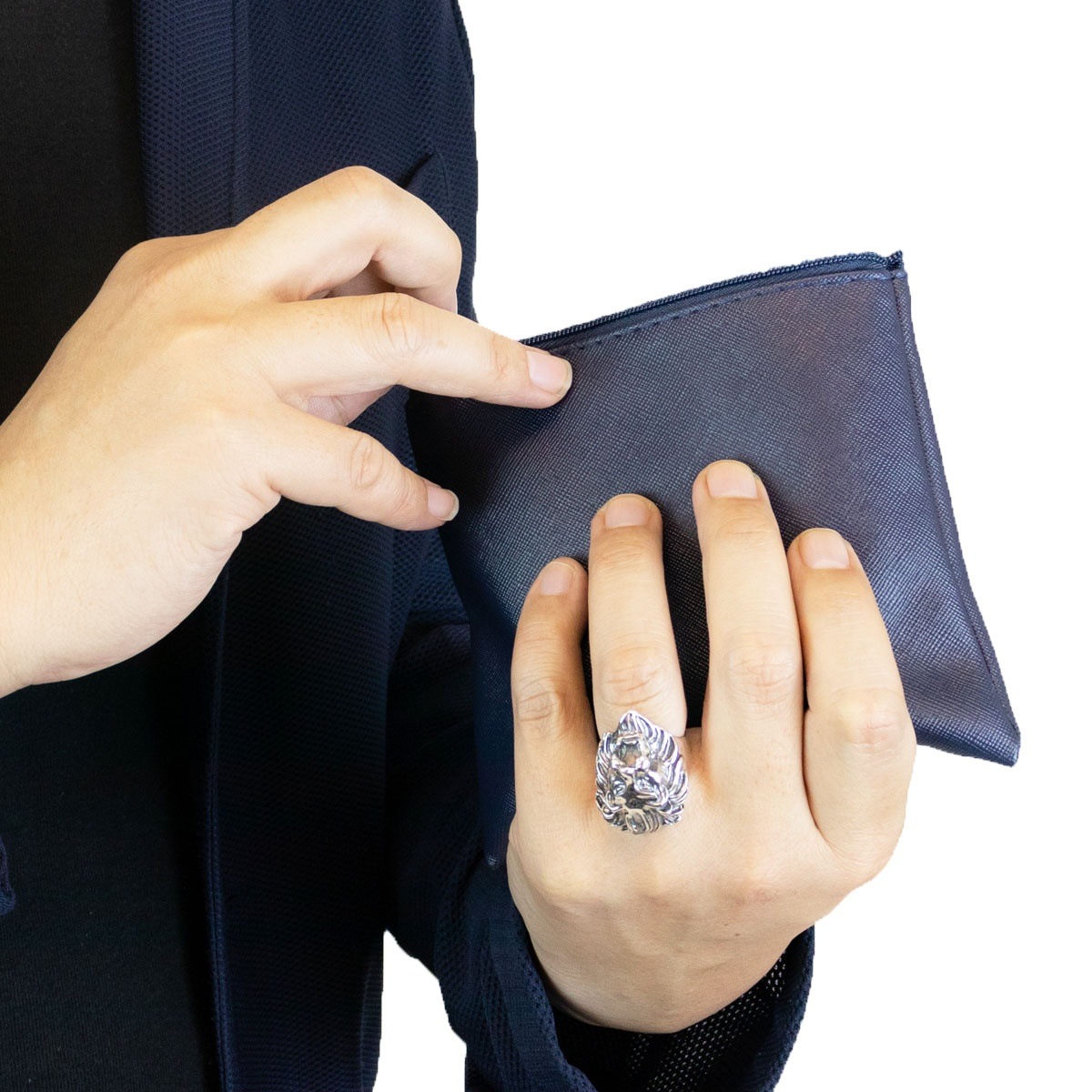 リング メンズ シルバー925 ライオン 獅子 フェイス ヘッド ハード ロック 力強い 男らしい