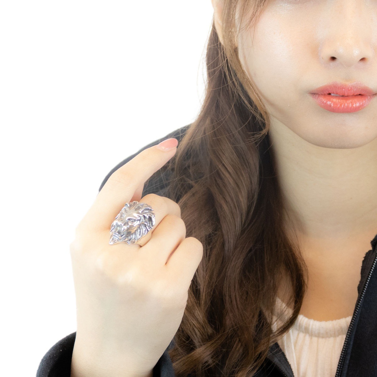 リング メンズ シルバー925 ライオン 獅子 フェイス ヘッド ハード ロック 力強い 男らしい