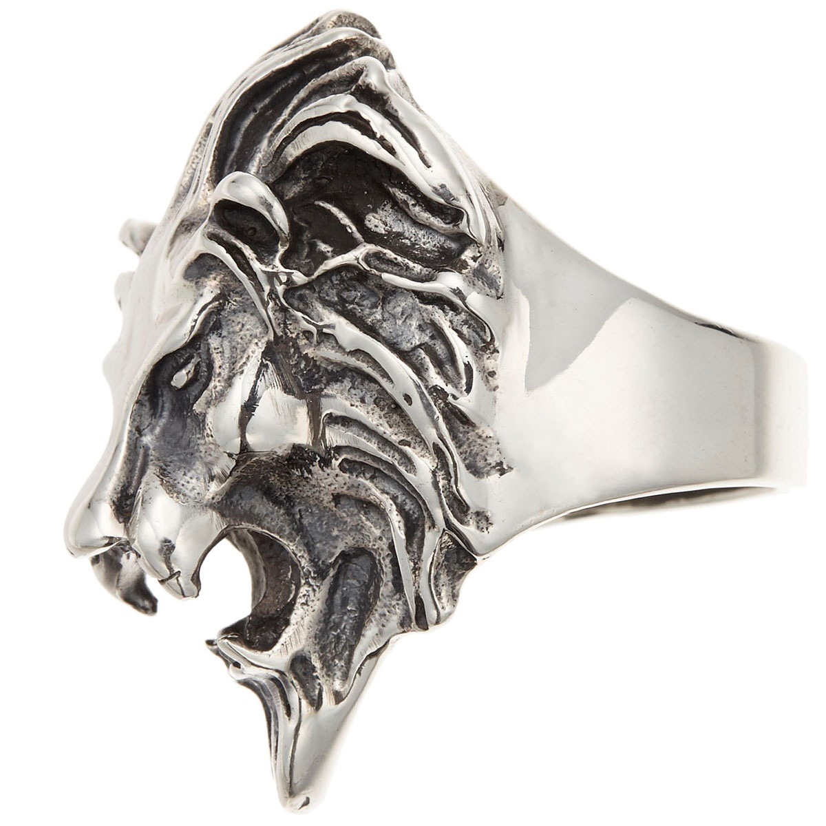 リング メンズ シルバー925 ライオン 獅子 フェイス ヘッド ハード ロック 力強い 男らしい