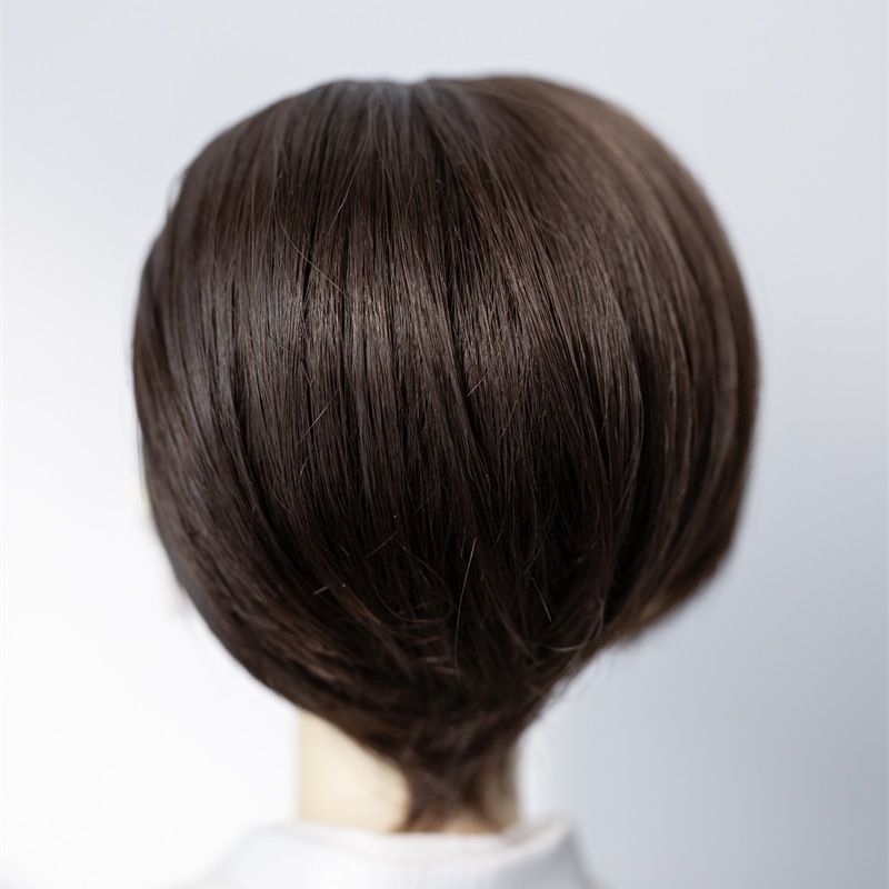 BJDドール ウィッグ 富士額 アレンジ 手直し ショート ブラウン SDサイズ人形用 頭囲22‐24cm BJDドール ウィッグ 富士額 アレンジ 手直し ショート ブラウン SDサイズ人形用 頭囲22‐24cm