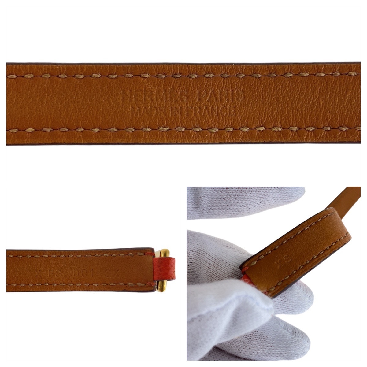 美品 リヴァル ドゥブルトゥール オレンジ ゴールド金具 ヴォーエプソン ブレスレット バングル x刻印 レディース 410118