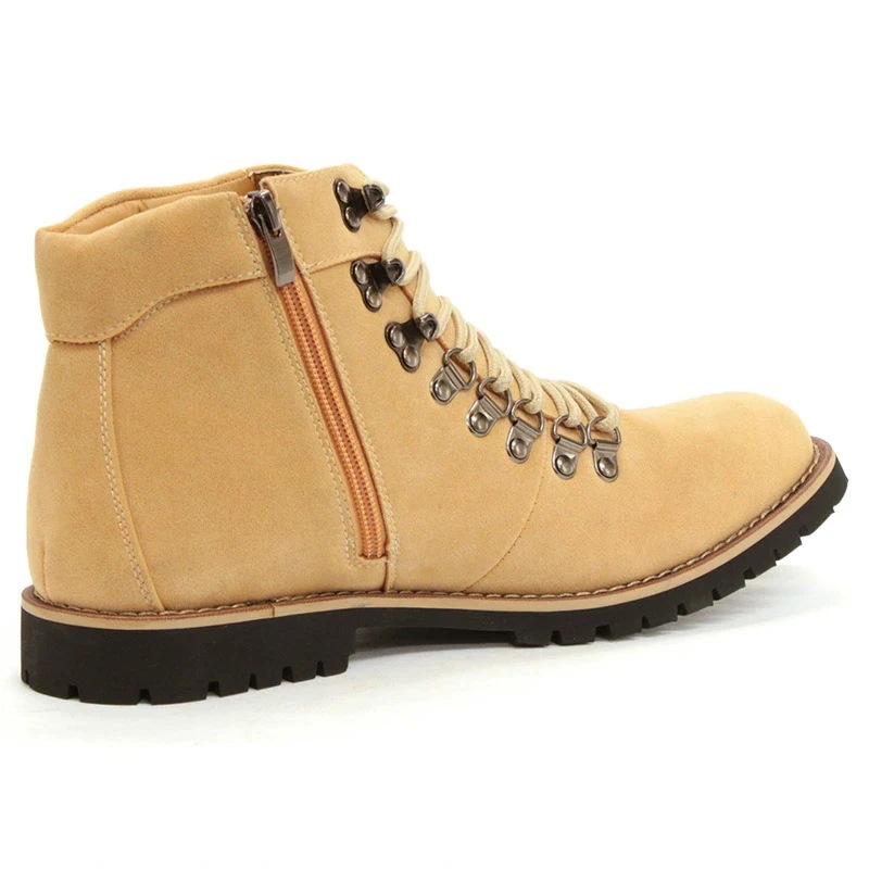 ブーツ メンズ ハイカット マウンテンブーツ ショートブーツ サイドジップ 履きやすい レザー スエード 合成皮革 レースアップ カジュアル 黒 ブラック おしゃれ 秋 冬 2352