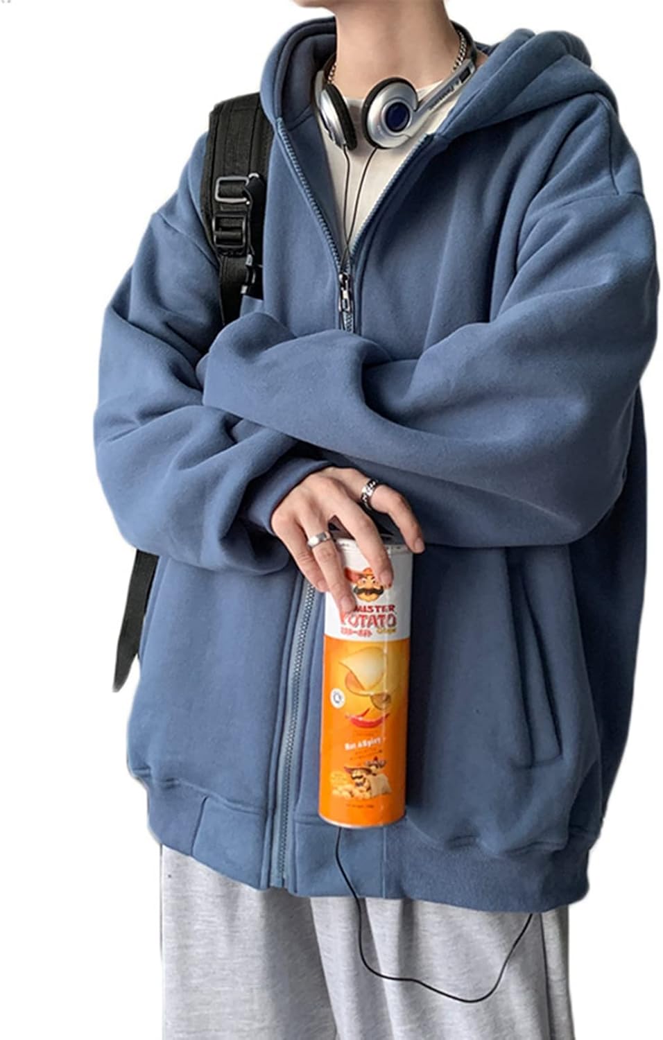 春秋服 フルジップパーカー 無地 メンズパーカー ジップアップ ファスナー付き 前開き 大きいサイズ5XL スウエット フーディ 長袖 パーカープルオーバー フード トレーナー ポケット ブ