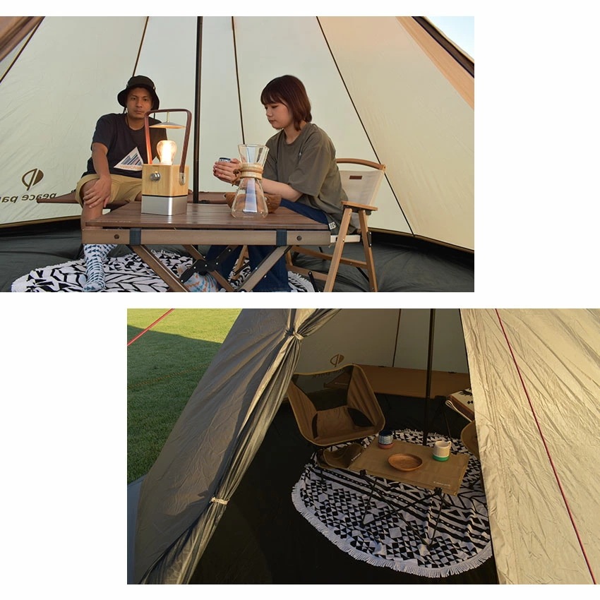 ティピーテント 耐水圧2000mm 耐水 防水 撥水 タフタ 大型 シンプル ホワイト 白 ブラック 黒 アウトドア グッズ 折りたたみ 簡易テント キャンプ バーベキュー