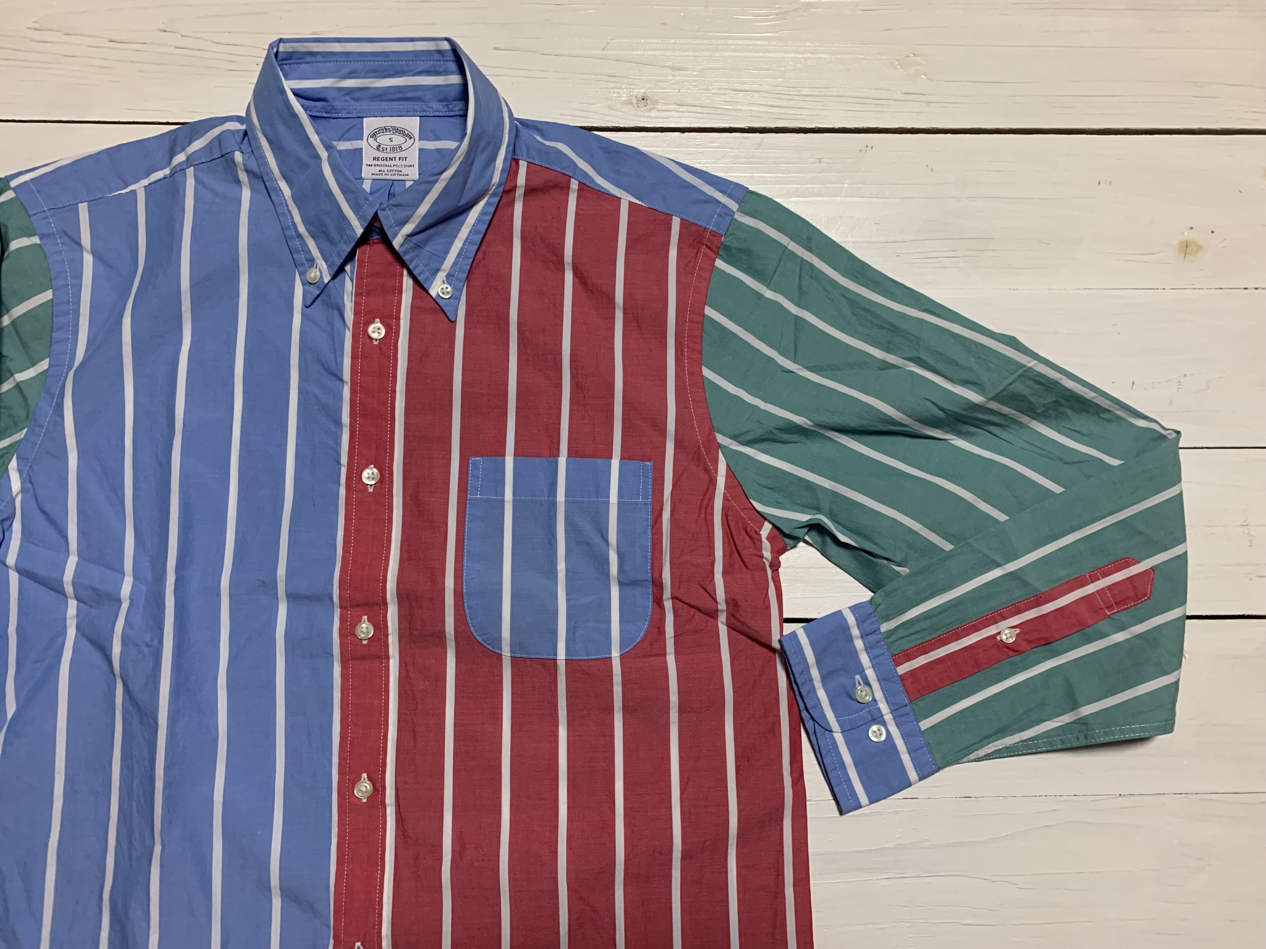長袖 ボタンダウンシャツ ストライプ クレージー メンズ Brooks Brothers BB2-070