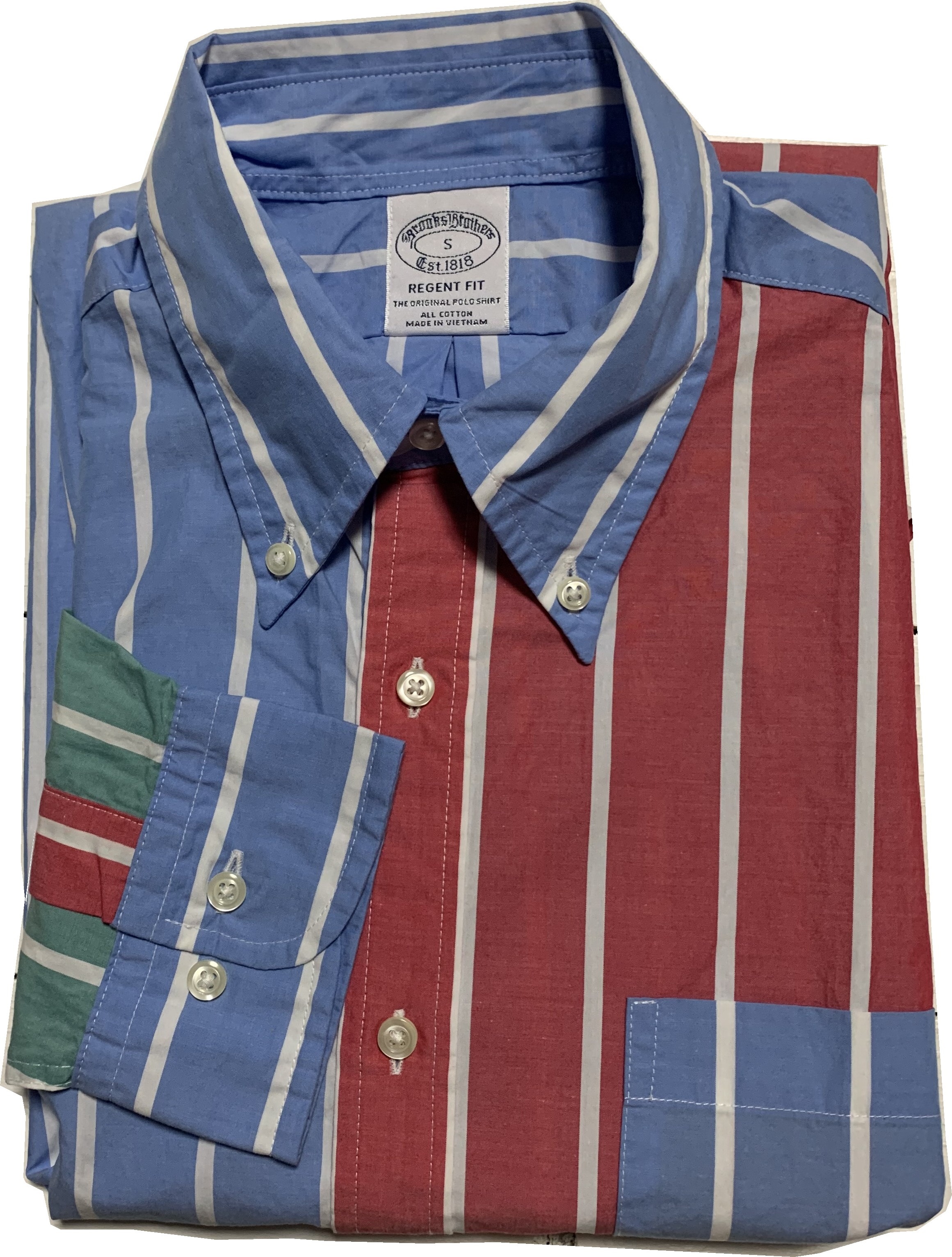 長袖 ボタンダウンシャツ ストライプ クレージー メンズ Brooks Brothers BB2-070