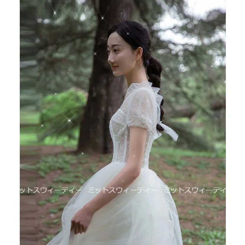 ウエディングドレスaラインドレス結婚式チュール二次会花嫁白大きいサイズ海外挙式パー ウエディングドレスaラインドレス結婚式チュール二次会花嫁白大きいサイズ海外挙式パー