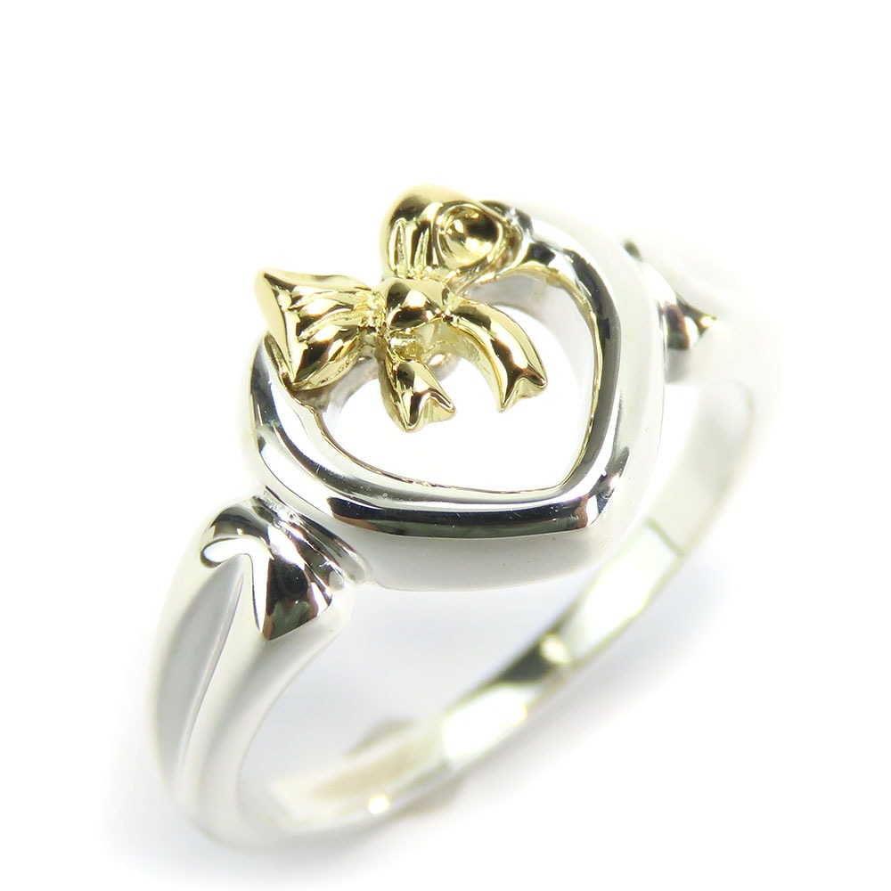中古 リング・指輪 ハート リボン シルバー925 K18YG 約g シルバー 約#11.5 コンビ アクセサリー レディース 女性 中古 リング・指輪 ハート リボン シルバー925 K18YG 約g シルバー 約#11.5 コンビ アクセサリー レディース 女性