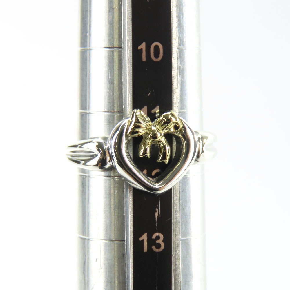 中古 リング・指輪 ハート リボン シルバー925 K18YG 約g シルバー 約#11.5 コンビ アクセサリー レディース 女性 中古 リング・指輪 ハート リボン シルバー925 K18YG 約g シルバー 約#11.5 コンビ アクセサリー レディース 女性