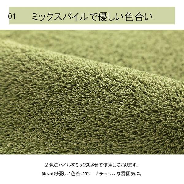 ラグ 正方形 ミックスパイル 洗える オーバーロック ブラウン 約2畳 約185x185cm