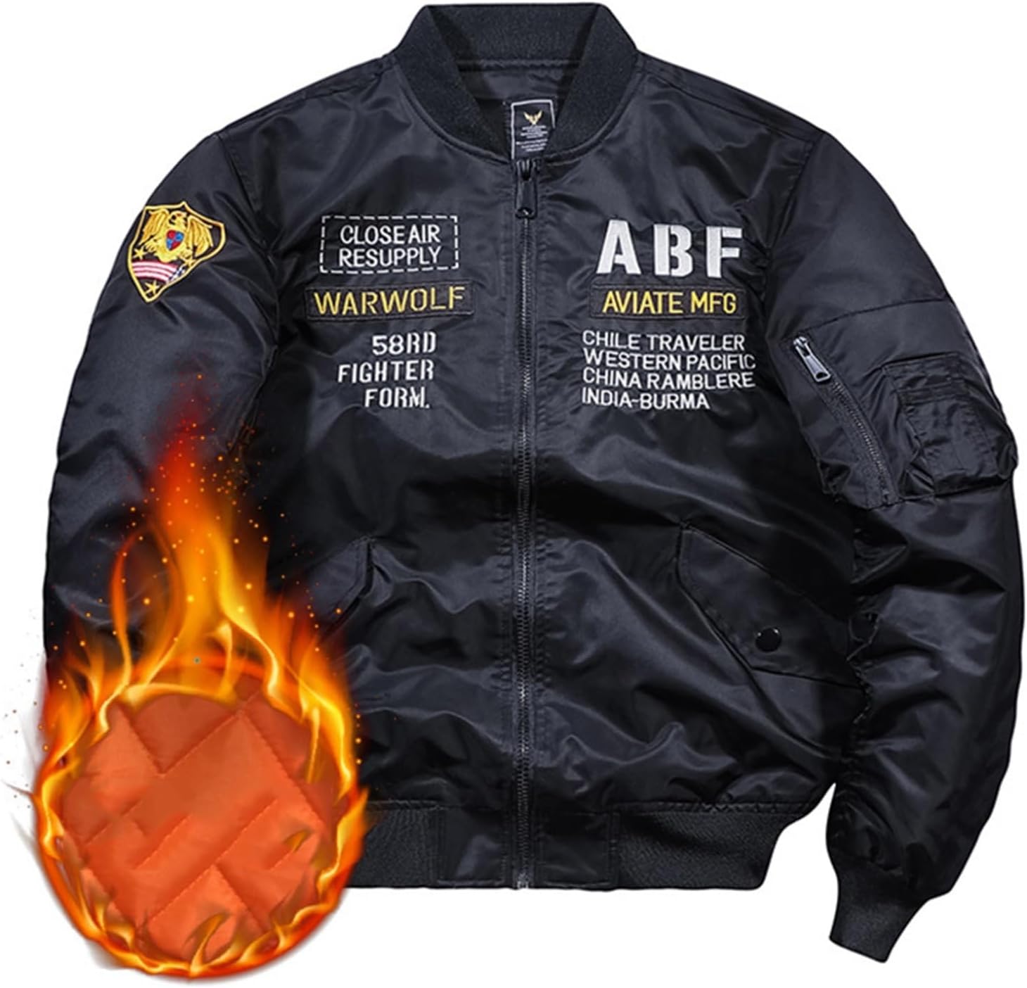 ジャケット メンズ スタジャン ミリタリージャケット ライトアウター ブルゾン ジャンパー アウター フライトジャケット 刺繍 定番 スタジャン メンズ ジャケット スタジアム ライトジャケット