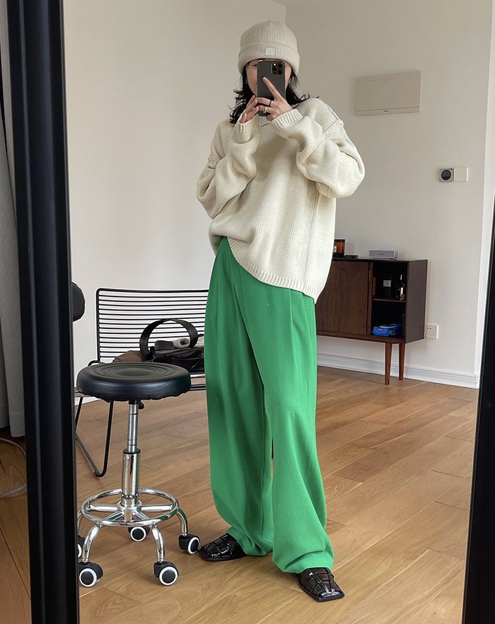 ニットセーター レディース ニット 春 秋 冬 ケーブルニット クルーネック 無地 長袖 大きいサイズ 着痩せ セーター ケーブル編み トップス 秋冬 オーバーサイズ ビッグシルエット 丸首 韓国ファ