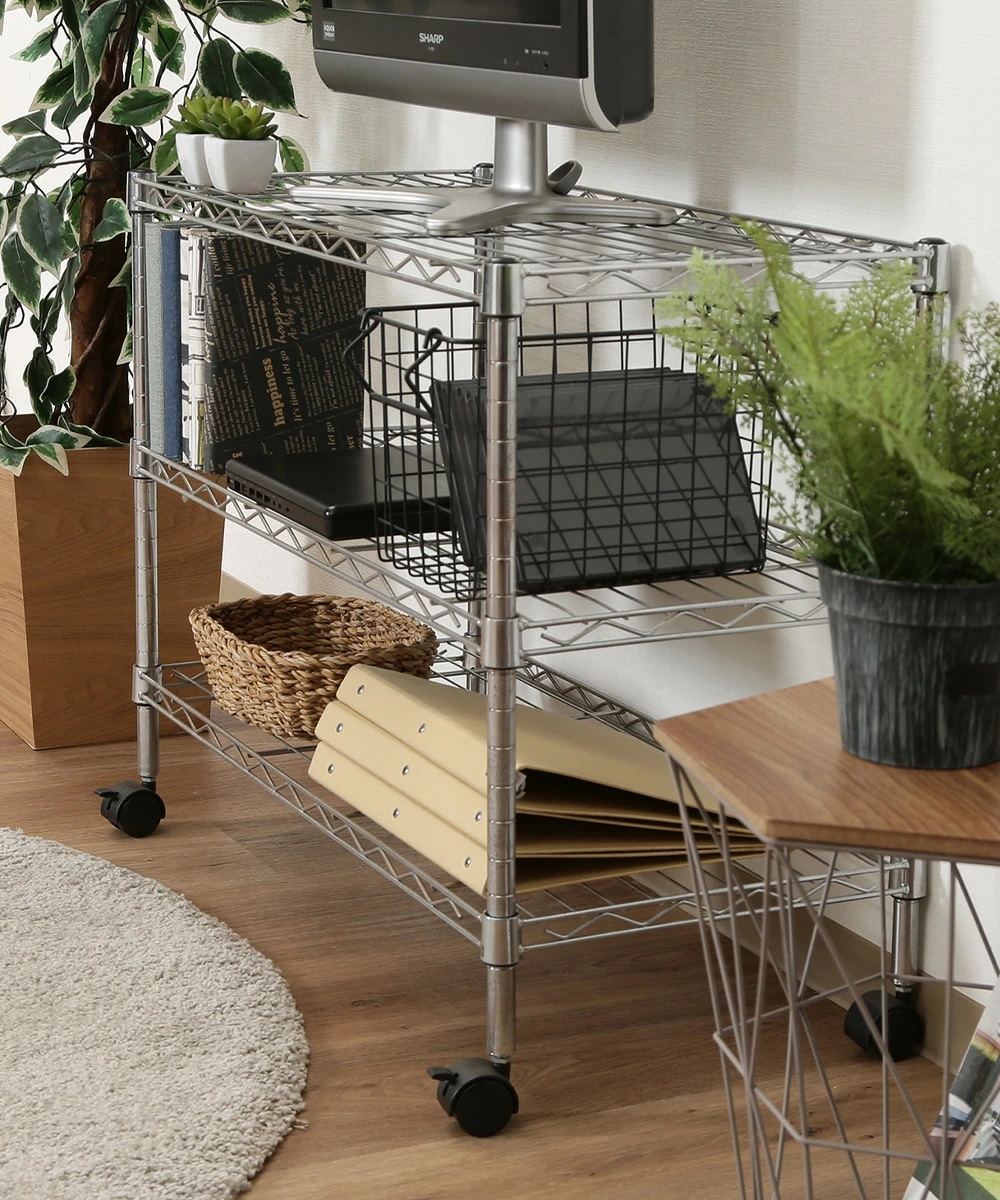 メタル TVラック 3段 幅75cm MTV-3CR 組立式 不二貿易