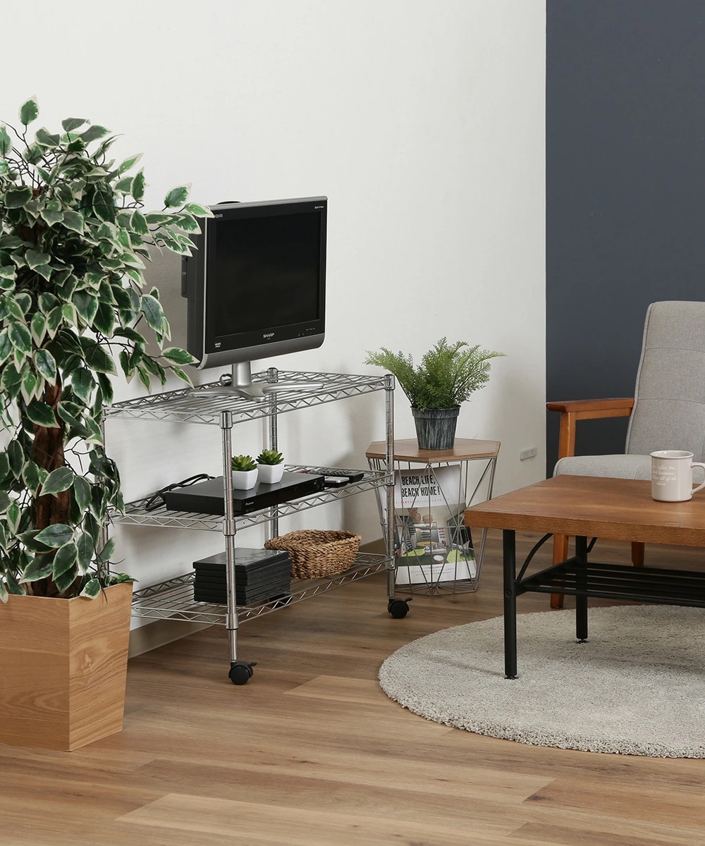 メタル TVラック 3段 幅75cm MTV-3CR 組立式 不二貿易