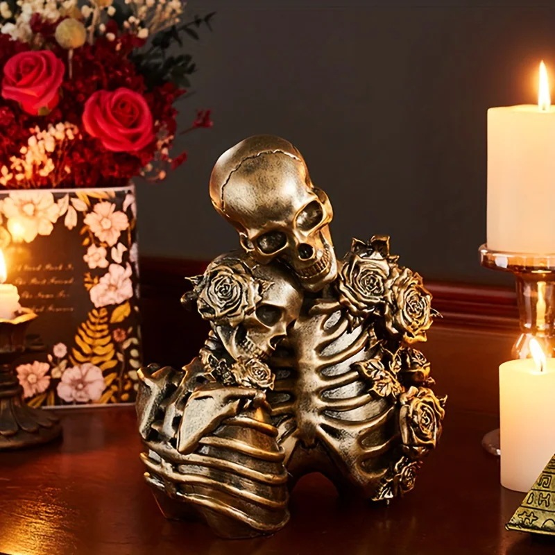 ローズスカルカップルオブジェ 置物 骸骨 ハロウィン ハロウィーン インテリア 装飾 デコレーション ガイコツ スプーキー オブジェ ハグ キス 卓上 フィギュア パンク ロック ローズスカルカップルオブジェ 置物 骸骨 ハロウィン ハロウィーン インテリア 装飾 デコレーション ガイコツ スプーキー オブジェ ハグ キス 卓上 フィギュア パンク ロック