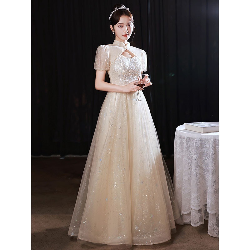 パーティードレスレディースAラインワンピース五分袖二次会ドレス披露宴演奏会クリスマス