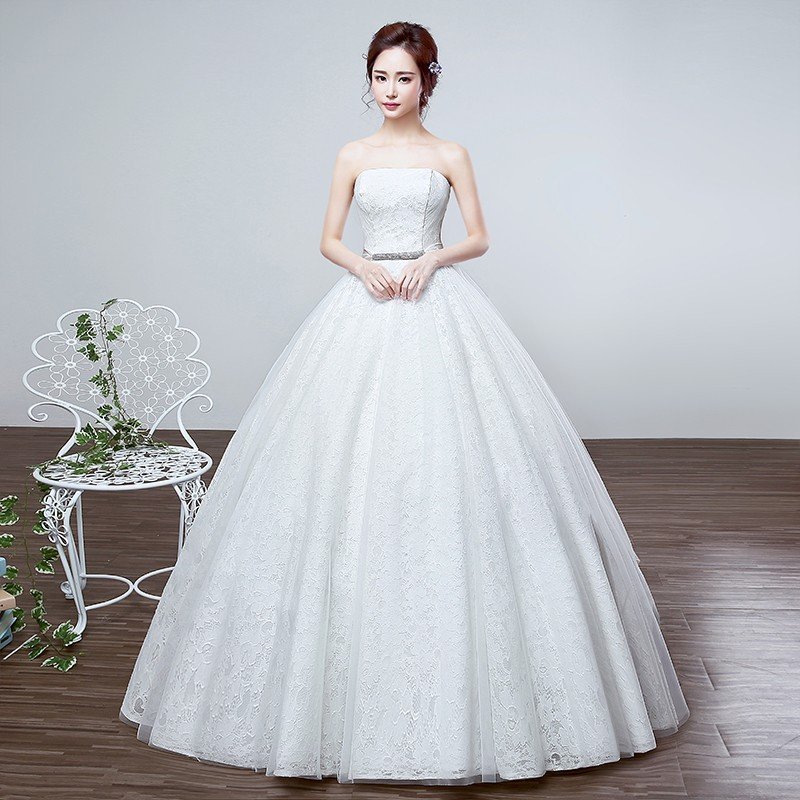 ウェディングドレス 白 安い レース 結婚式 花嫁 調節 プリンセス ロングドレス ブライダル 二次会 パーティードレス 披露宴 イブニングドレス 大きいサイズ