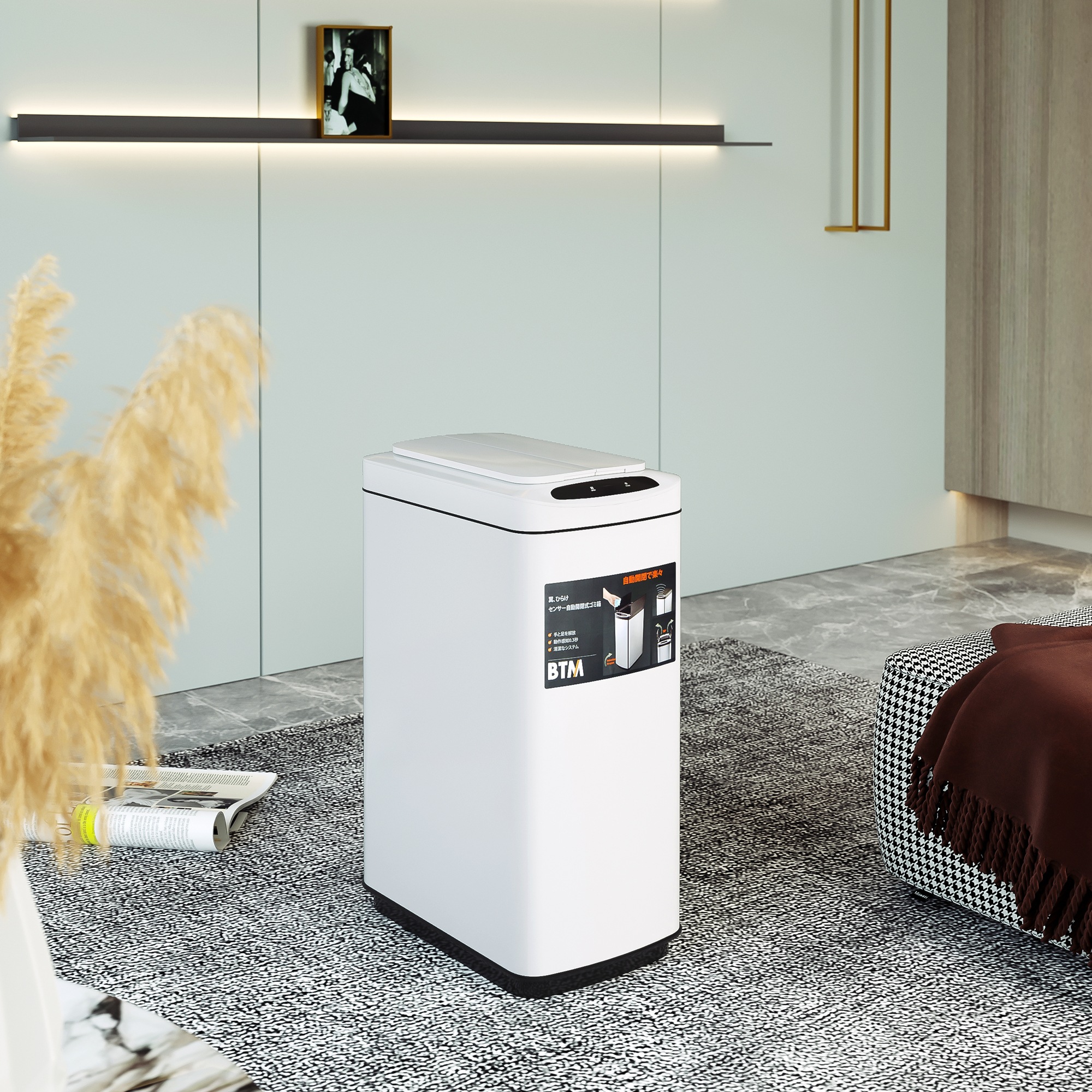 E17【人気商品】ゴミ箱 上向き 自動ゴミ 50L センサー式 ふた付き ダストボックス ホワイト E17【人気商品】ゴミ箱 上向き 自動ゴミ 50L センサー式 ふた付き ダストボックス ホワイト