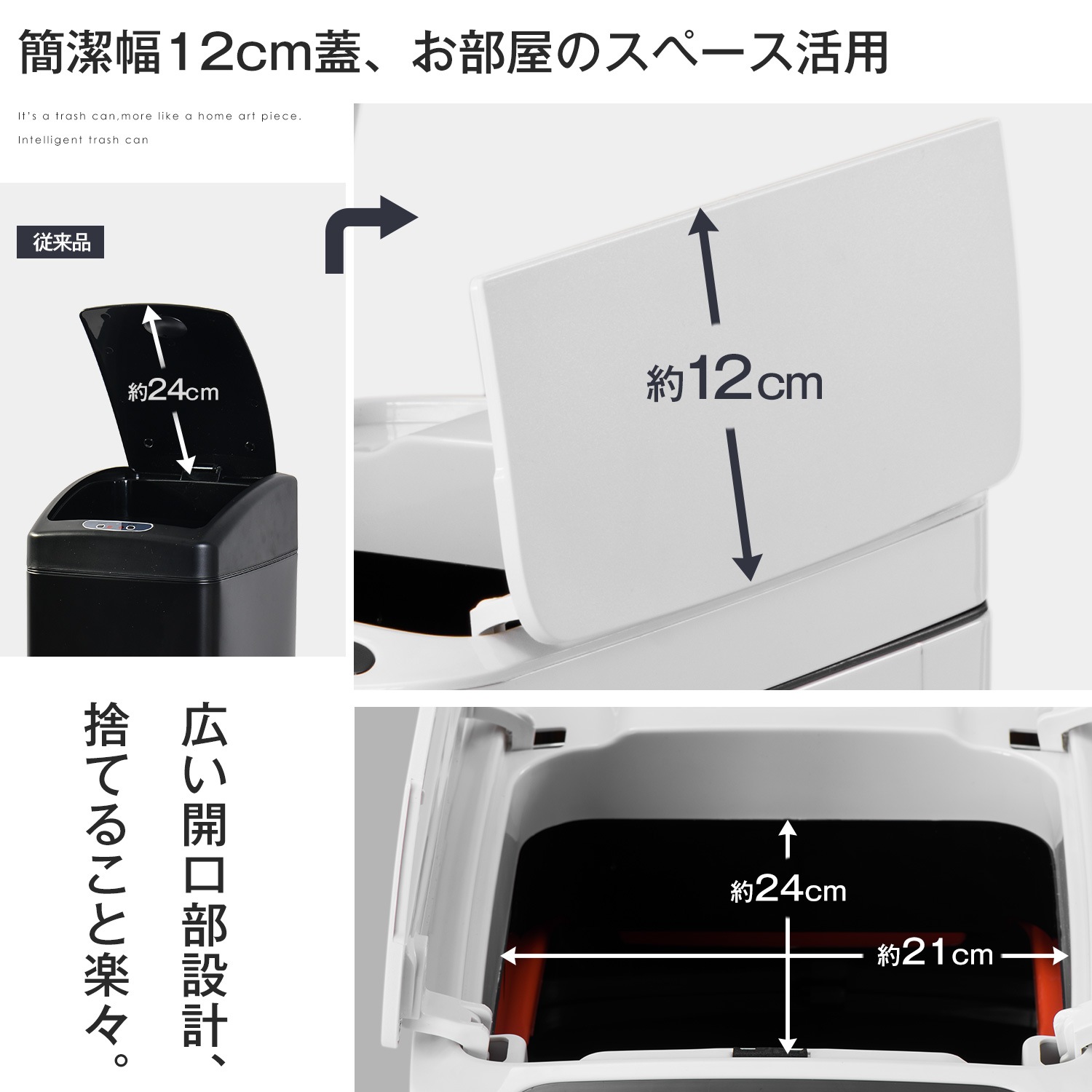 E17【人気商品】ゴミ箱 上向き 自動ゴミ 50L センサー式 ふた付き ダストボックス ホワイト E17【人気商品】ゴミ箱 上向き 自動ゴミ 50L センサー式 ふた付き ダストボックス ホワイト