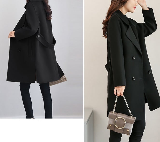 アウター チェスター コート ミディアム丈 膝上 ボタン 長袖 温かい