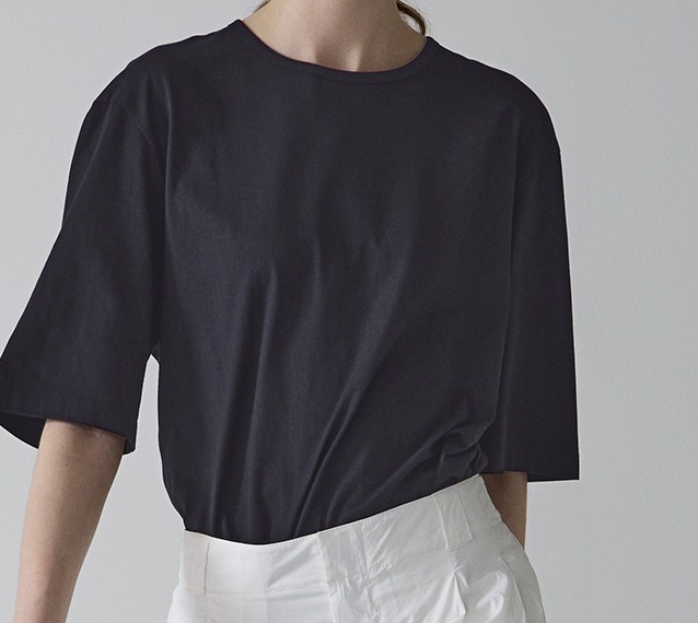 ファサードパターン Cotton Regular T-shirt Blue Charcoal ファサードパターン Cotton Regular T-shirt Blue Charcoal