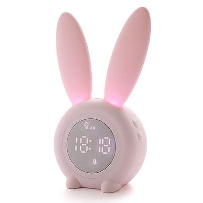 目覚まし時計 置き時計 デジタル おしゃれ ナイトライト クロック デジタル かわいい 北欧 プレゼント シリコン ウサギ シンプル インテリア 光 ライト