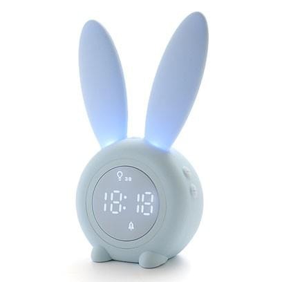 目覚まし時計 置き時計 デジタル おしゃれ ナイトライト クロック デジタル かわいい 北欧 プレゼント シリコン ウサギ シンプル インテリア 光 ライト