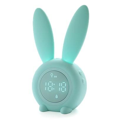 目覚まし時計 置き時計 デジタル おしゃれ ナイトライト クロック デジタル かわいい 北欧 プレゼント シリコン ウサギ シンプル インテリア 光 ライト