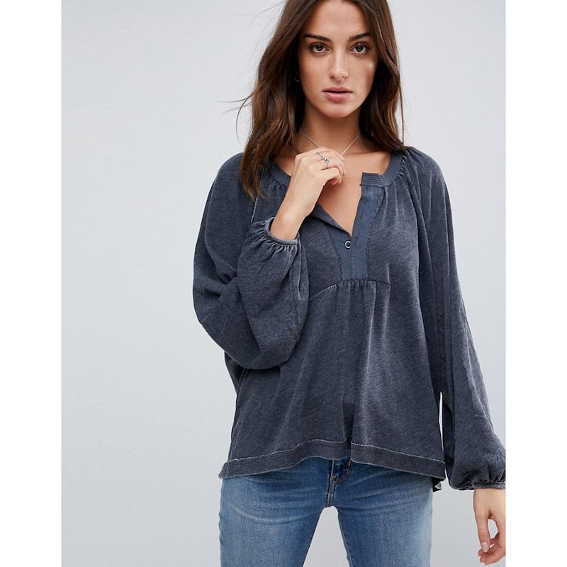 フリーピープル レディース トップス【Free People Acadia Relaxed Henley Top】Black フリーピープル レディース トップス【Free People Acadia Relaxed Henley Top】Black