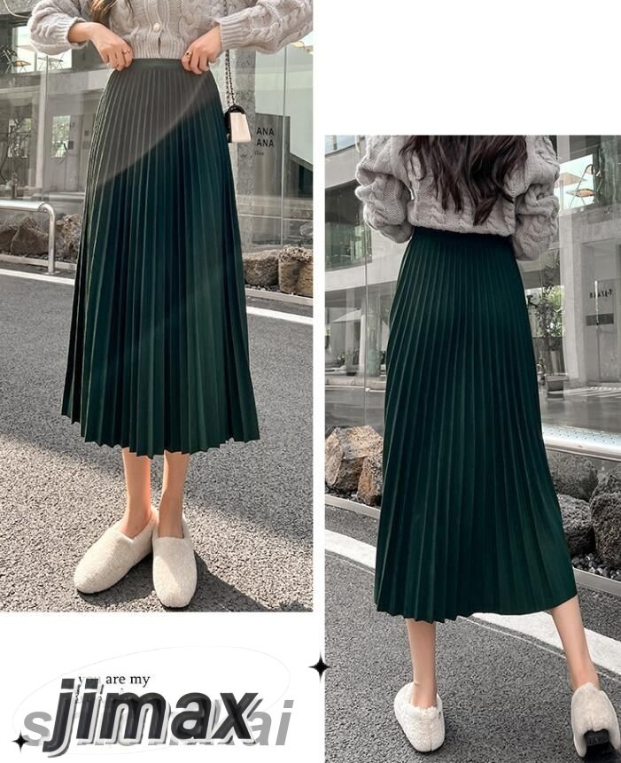 ロングスカート 秋冬 プリーツスカート 黒 レディース 大きいサイズ 秋 ミディ丈 ゆるスカート フレア Aラインスカート 秋物 フレアスカート 暖かい 冬 プリーツ裾 20代 30代 40代 美脚