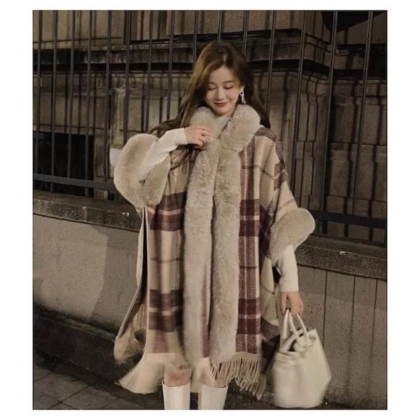 Qoo10] 大人の魅力 コート ケープ 秋冬 羽織