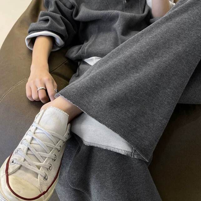 トップス ボトムス セットアップ パーカー トレーナー ワイドパンツ ストレートパンツ 袖あり 長袖 ストレート ワイド Iライン フード付き かわいい 大人可愛い きれいめ シンプル カジュアル
