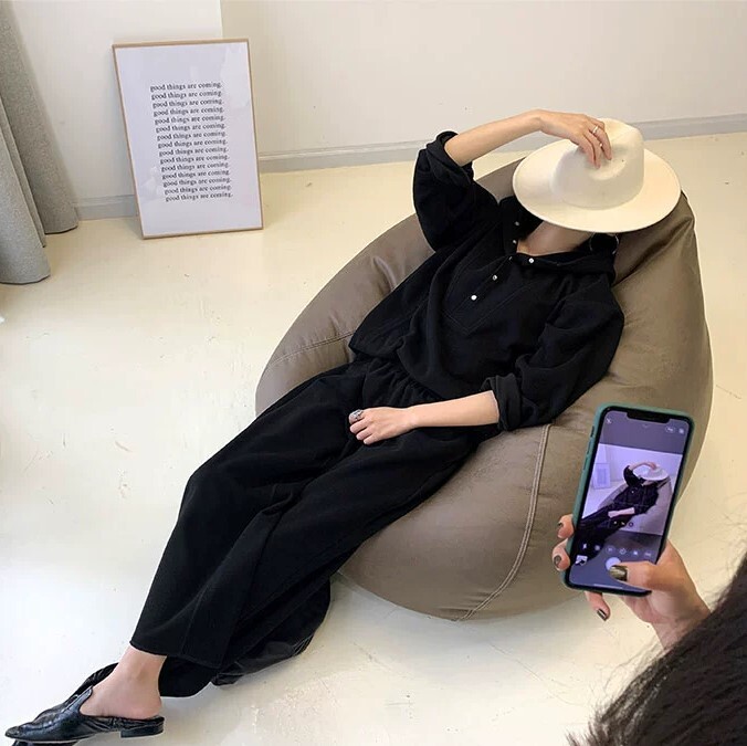 トップス ボトムス セットアップ パーカー トレーナー ワイドパンツ ストレートパンツ 袖あり 長袖 ストレート ワイド Iライン フード付き かわいい 大人可愛い きれいめ シンプル カジュアル
