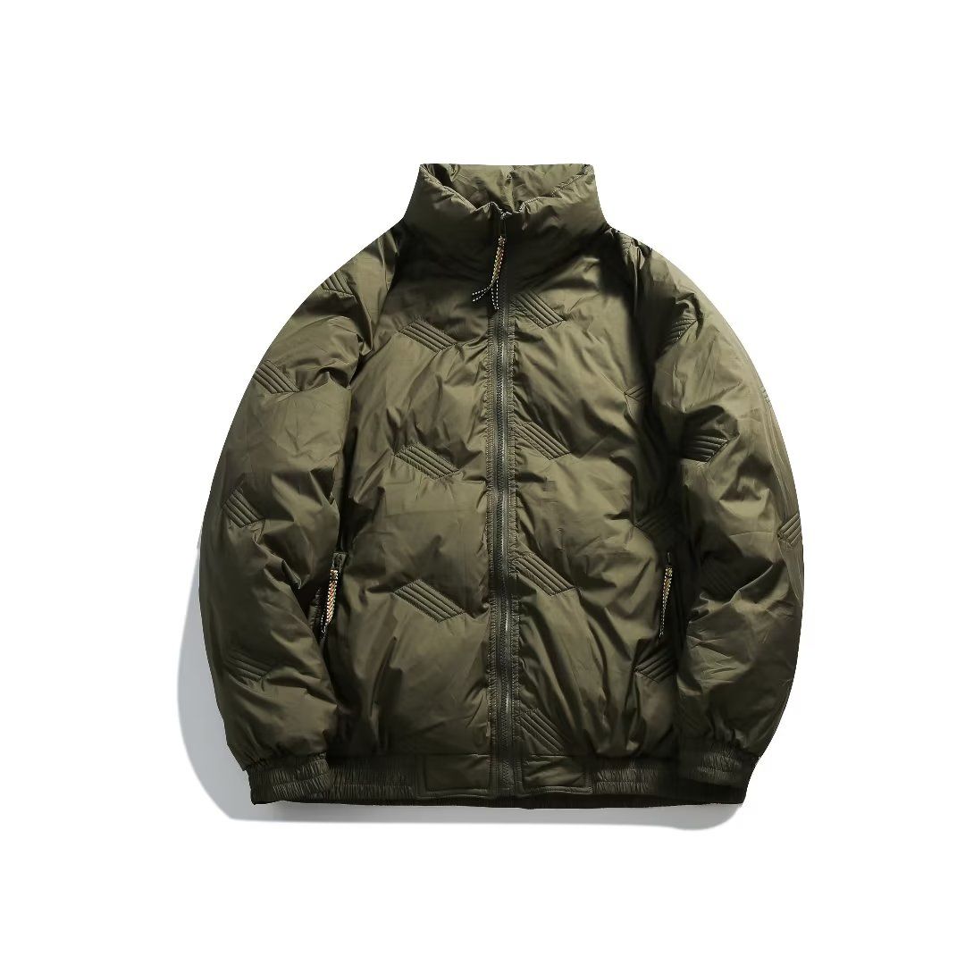 2025無地厚手スタンドカラー中綿コートメンズゆったり万能中綿ジャケットカジュアルダウンジャケット中綿ジャケット