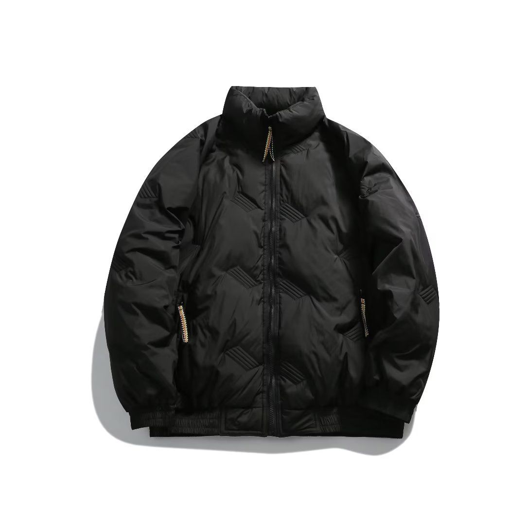 2025無地厚手スタンドカラー中綿コートメンズゆったり万能中綿ジャケットカジュアルダウンジャケット中綿ジャケット