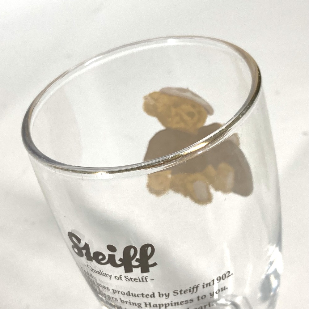 グラス シュタイフ Steiff モノグラム テディベア モチーフ クマ コップ 2つセット 食器 ペア ガラス クリア