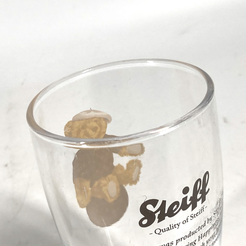グラス シュタイフ Steiff モノグラム テディベア モチーフ クマ コップ 2つセット 食器 ペア ガラス クリア