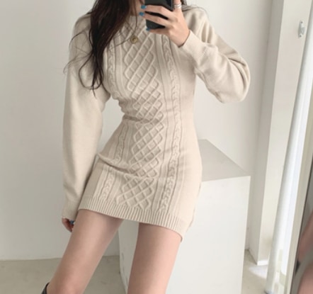ざっくりニットワンピース ワンピース ニット ミニ ミニ丈 膝上 袖あり 長袖 ラウンドネック ざっくりニットワンピース ワンピース ニット ミニ ミニ丈 膝上 袖あり 長袖 ラウンドネック