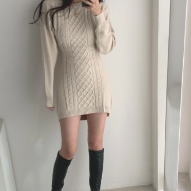 ざっくりニットワンピース ワンピース ニット ミニ ミニ丈 膝上 袖あり 長袖 ラウンドネック ざっくりニットワンピース ワンピース ニット ミニ ミニ丈 膝上 袖あり 長袖 ラウンドネック