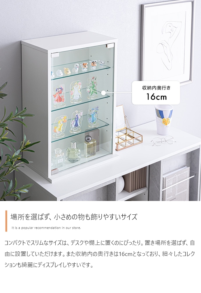 卓上 コレクションケース 60x40cm ガラス扉 ショーケース