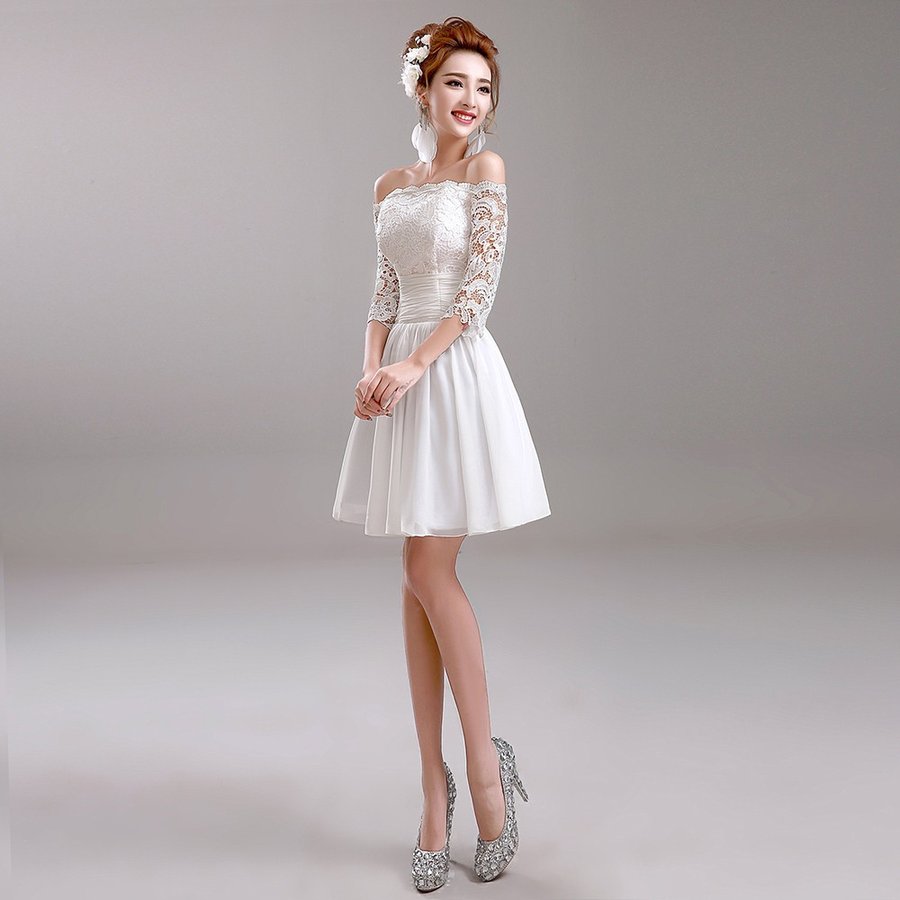 ミニドレス ウエディングミニドレス... : レディース服 安い 国内全数検品