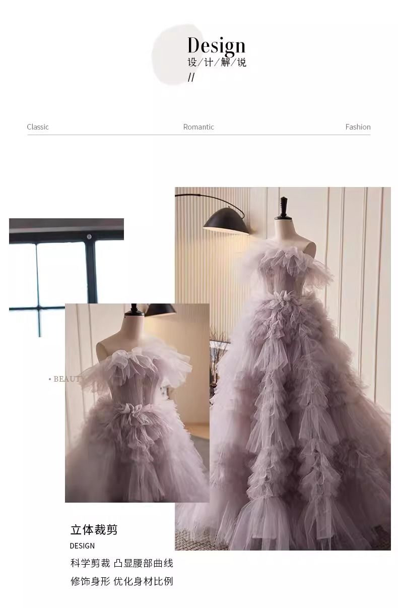 女性用ハイエンドイブニングドレス2024ホスト誕生日パーティー逃亡王女の衣装写真撮影結婚式の写真 女性用ハイエンドイブニングドレス2024ホスト誕生日パーティー逃亡王女の衣装写真撮影結婚式の写真